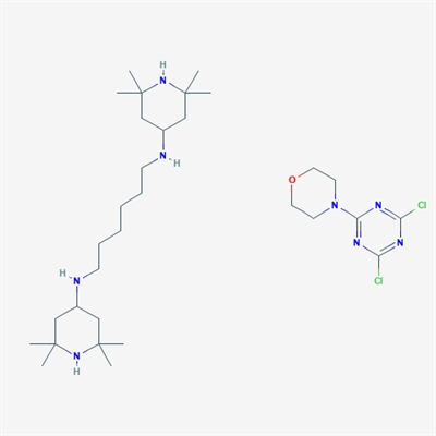 N1,N6-Bis(2,2,6,6-tetramethylpiperidin-4-yl)hexane-1,6-diamine compound with 4-(4,6-dichloro-1,3,5-triazin-2-yl)morpholine(Poly)