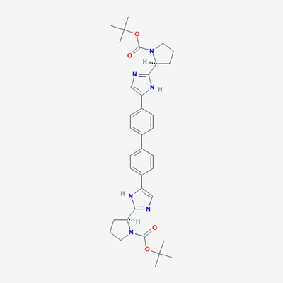 BIs(2-methyl-2-propanyl) (2S,2'S)-2,2'-[4,4'-biphenyldiylbis(1H-imidazole-4,2-diyl)]di(1-pyrrolidinecarboxylate)