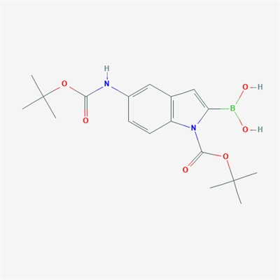 (1-(tert-Butoxycarbonyl)-5-((tert-butoxycarbonyl)amino)-1H-indol-2-yl)boronic acid
