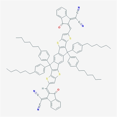 ITIC;2,2'-[[6,6,12,12-tetrakis(4-hexylphenyl)-s-indacenodithieno[3,2-b]thiophene]methylidyne(3-oxo-1H-indene-2,1(3H)-diylidene)]]bis(propanedinitrile)