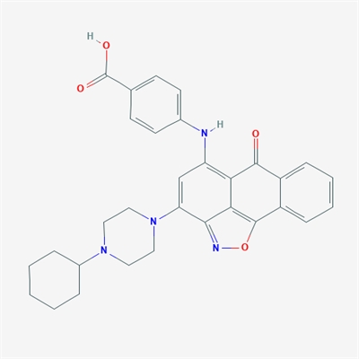 4-((3-(4-Cyclohexylpiperazin-1-yl)-6-oxo-6H-anthra[1,9-cd]isoxazol-5-yl)amino)benzoic acid