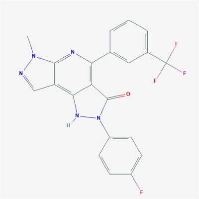 2-(4-Fluorophenyl)-6-methyl-4-(3-(trifluoromethyl)phenyl)-1,2-dihydrodipyrazolo[3,4-b:3',4'-d]pyridin-3(6H)-one