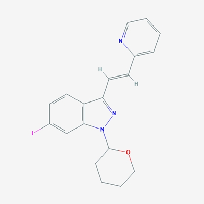 (E)-6-Iodo-3-(2-(pyridin-2-yl)vinyl)-1-(tetrahydro-2H-pyran-2-yl)-1H-indazole