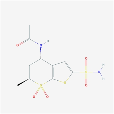 N-((4S,6S)-6-Methyl-7,7-dioxido-2-sulfamoyl-5,6-dihydro-4H-thieno[2,3-b]thiopyran-4-yl)acetamide