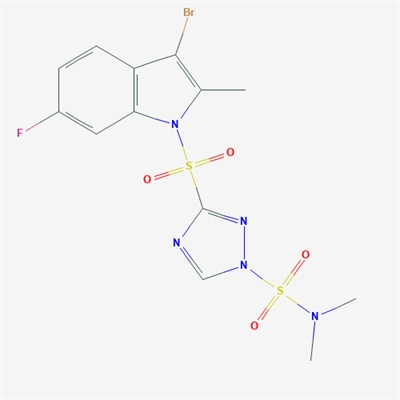 3-((3-Bromo-6-fluoro-2-methyl-1H-indol-1-yl)sulfonyl)-N,N-dimethyl-1H-1,2,4-triazole-1-sulfonamide