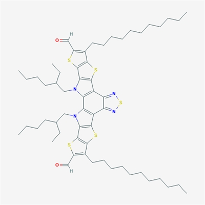 Y6-5;12,13-bis(2-ethylhexyl)-3,9-diundecyl-12,13-dihydro-[1,2,5]thiadiazolo[3,4-e]thieno[2'',3'':4',5']thieno[2',3':4,5]pyrrolo[3,2-g]thieno[2',3':4,5]thieno[3,2-b]indole-2,10-dicarbaldehyde