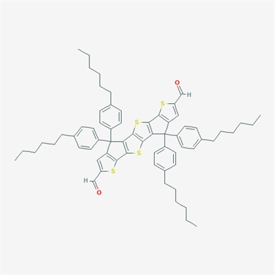Thieno[2'',3'':3',4']cyclopenta[1',2':4,5]thieno[2,3-d]thieno[3',2':4,5]cyclopenta[1,2-b]thiophene-2,7-dicarboxaldehyde, 4,4,9,9-tetrakis(4-hexylphenyl)-4,9-dihydro-