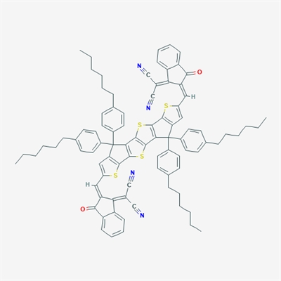Propanedinitrile, 2,2'-[[4,4,9,9-tetrakis(4-hexylphenyl)-4,9-dihydrothieno[3',2':4,5]cyclopenta[1,2-b]thieno[2'',3'':3',4']cyclopenta[1',2':4,5]thieno[2,3-d]thiophene-2,7-diyl]bis[methylidyne(3-oxo-1H-indene-2,1(3H)-diylidene)]]bis-