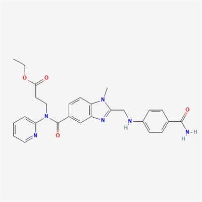 Ethyl 3-(2-(((4-carbamoylphenyl)amino)methyl)-1-methyl-N-(pyridin-2-yl)-1H-benzo[d]imidazole-5-carboxamido)propanoate (Dabigatran Impurity)
