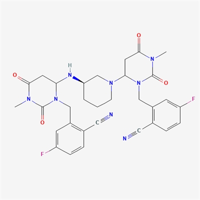 (R)-2-((6-(3-((3-(2-cyano-5-fluorobenzyl)-1-methyl-2,6-dioxo-1,2,3,6-tetrahydropyrimidin-4-yl)amino)piperidin-1-yl)-3-methyl-2,4-dioxo-3,4-dihydropyrimidin-1(2H)-yl)methyl)-4-fluorobenzonitrile(Trelagliptin Impurity I)