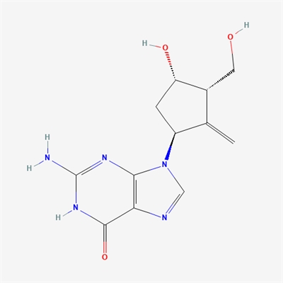 2-amino-9-((1R,3R,4R)-4-hydroxy-3-(hydroxymethyl)-2- methylenecyclopentyl)-1,9-dihydro-6H-purin-6-one