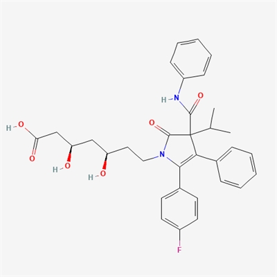 sodium (3R,5R)-7-(5-(4-fluorophenyl)-3-isopropyl-2-oxo-4-phenyl-3- (phenylcarbamoyl)-2,3-dihydro-1H-pyrrol-1-yl)-3,5-dihydroxyheptanoate