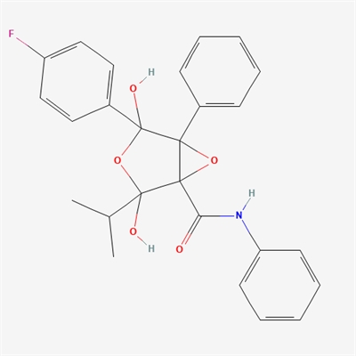 4-(4-fluorophenyl)-2,4-dihydroxy-2-isopropyl-N,5-diphenyl-3,6-dioxabicyclo[3.1.0]hexane-1-carboxamide