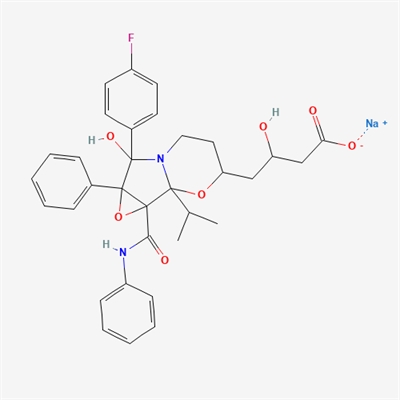 sodium (3R)-4-(7-(4-fluorophenyl)-7-hydroxy-1b-isopropyl- 7a-phenyl-1a-(phenylcarbamoyl)hexahydro-3H-oxireno[2',3':3,4] pyrrolo[2,1-b][1,3]oxazin-3-yl)-3-hydroxybutanoate