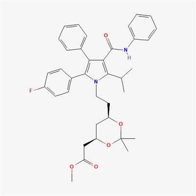 methyl 2-((4R,6R)-6-(2-(2-(4-fluorophenyl)-5-isopropyl-3-phenyl-4- (phenylcarbamoyl)-1H-pyrrol-1-yl)ethyl)-2,2-dimethyl-1,3-dioxan-4- yl)acetate(Atorvastatin impurity)