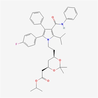 isopropyl 2-((4R,6R)-6-(2-(2-(4-fluorophenyl)-5-isopropyl-3-phenyl- 4-(phenylcarbamoyl)-1H-pyrrol-1-yl)ethyl)-2,2-dimethyl-1,3-dioxan-4-yl)acetate(Atorvastatin impurity)