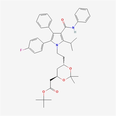 tert-butyl 2-((4R,6S)-6-(2-(2-(4-fluorophenyl)-5-isopropyl-3-phenyl- 4-(phenylcarbamoyl)-1H-pyrrol-1-yl)ethyl)-2,2-dimethyl-1,3-dioxan-4-yl)acetate(Atorvastatin impurity)