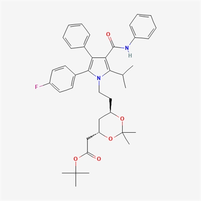 tert-butyl 2-((4S,6R)-6-(2-(2-(4-fluorophenyl)-5-isopropyl-3-phenyl -4-(phenylcarbamoyl)-1H-pyrrol-1-yl)ethyl)-2,2-dimethyl-1,3-dioxan -4-yl)acetate(Atorvastatin impurity)