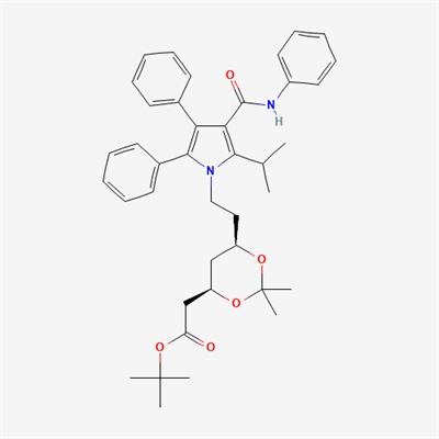 tert-butyl 2-((4R,6R)-6-(2-(2-isopropyl-4,5-diphenyl-3- (phenylcarbamoyl)-1H-pyrrol-1-yl)ethyl)-2,2-dimethyl-1,3-dioxan -4-yl)acetate(Atorvastatin impurity)