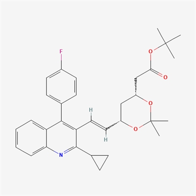 (4R,6S)-6-[(1E)-2-[2-Cyclopropyl-4-(4-fluorophenyl)-3-quinolinyl]ethenyl]-2,2-dimethyl-1,3-dioxane-4-acetic acid tert-butyl ester(Pitavastatin Impurity)