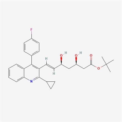 tert-Butyl (3R,5S,E)-7-(2-cyclopropyl-4-(4-fluorophenyl)quinolin-3-yl)-3,5-dihydroxyhept-6-enoate(Pitavastatin Impurity)
