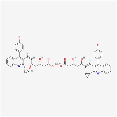 monocalcium bis[(3S,5S,E)-7-(2-cyclopropyl-4-(4-fluorophenyl) quinolin-3-yl)-3,5-dihydroxyhept-6-enoate](Pitavastatin Impurity)
