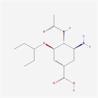 (3R,4R,5S)-4-acetamido-5-amino-3-(pentan-3-yloxy)cyclohex-1-ene-1-carboxylic acid(Oseltamivir Impurity)
