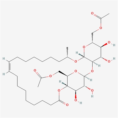 Lactonic Sophorolipid,fermentation,sl(Candida albicans,150h,Sophorolipids 260g/l  mainly composed of 15% glucose and 15% soybean oil) 90%