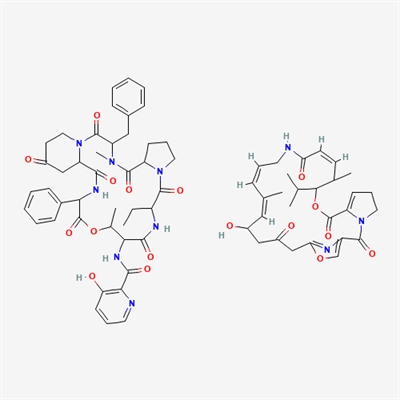 Virginiamycin,fermentation,sy(Dactylosporangium aurantiacum,fermented without resin, shaken in a bottle for about 240 hours, producing units of 2.5-4g/l ) 95%
